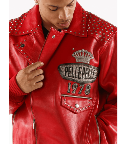 Pelle Pelle Men’s Lethal Red Leather Jacket