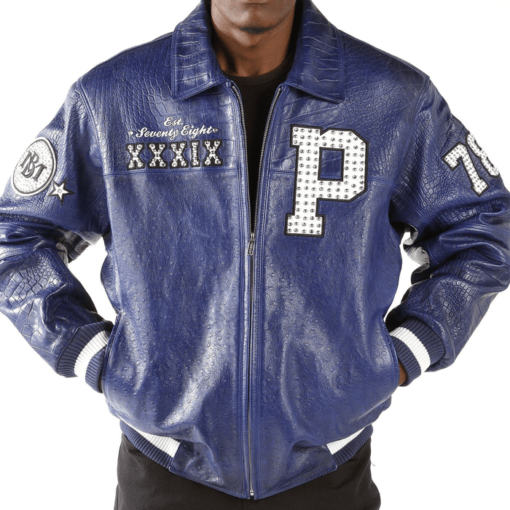 Pelle Pelle Mens 1978 Mb Blue Leather Jacket