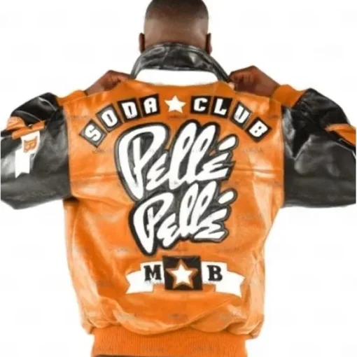 Pelle Pelle Men Soda Club Plush Orange Leather Jacket
