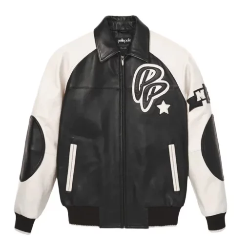 Pelle Pelle Men Soda Club Plush White and Black Leather Jacket