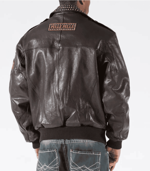 Pelle Pelle Men Varsity Biker Brown Jacket