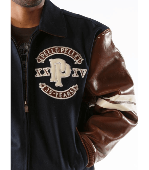 Pelle Pelle Mens Panther Wool Navy Blue Jacket