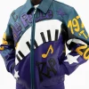 Pelle Pelle Men’s 50 Years of Hip Hop Rap Blue and Purple Leather Jacket