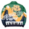 Pelle Pelle Men’s 50 Years of Hip Hop Rap Green and Navy Blue Leather Jacket