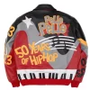 Pelle Pelle Men’s 50 Years of Hip Hop Rap Red & Black Leather Jacket