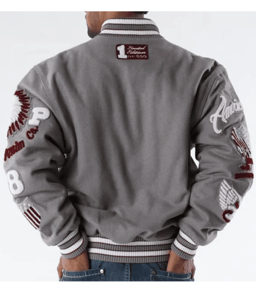 Pelle Pelle Men’s American Legend Grey Varsity Jacket