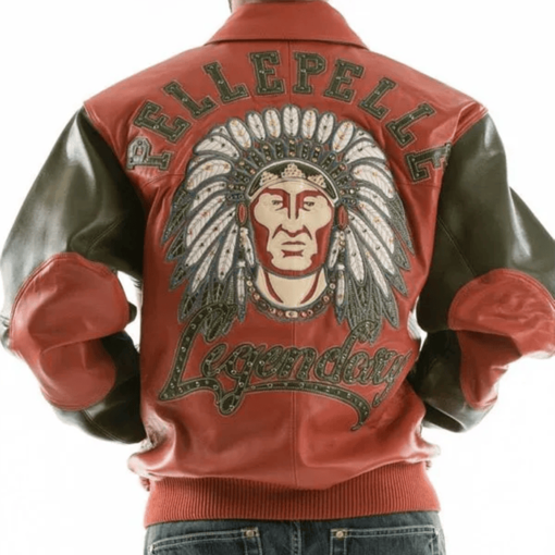 Pelle Pelle Mens Indian Legendary Brown Leather Jacket