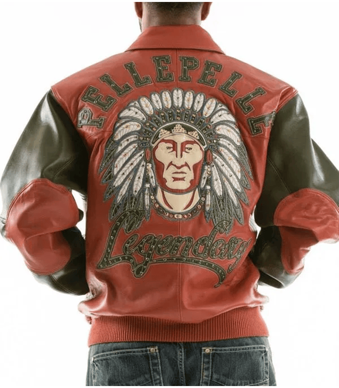 Pelle Pelle Mens Indian Legendary Brown Leather Jacket - PellePelle