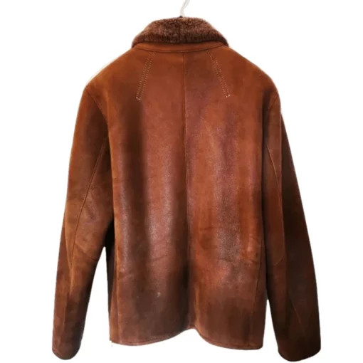 Pelle Pelle Mens Brown Pea Real Leather Coat