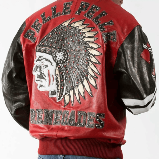 Mens Pelle Pelle Chief Keef Red Studded Leather Jacket