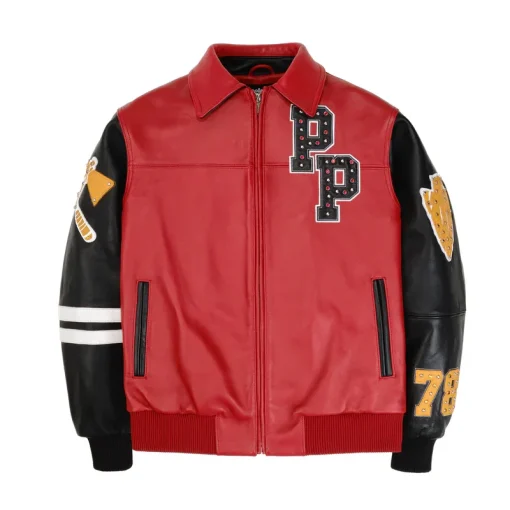 Pelle Pelle Men’s Chief Keef Indian Renegades Red Full Grain Leather Jacket