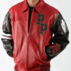 Pelle Pelle Mens Chief Keef Red Leather Jacket