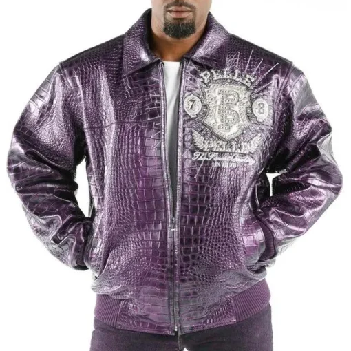 Pelle Pelle Men's Custom Made Eye On The Prize Purple Leather Jacket