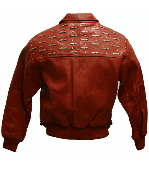 Pelle Pelle Men’s Emblem Red Leather Jacket
