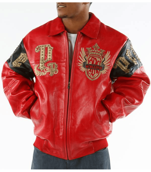 Pelle Pelle Men’s Empire With Velocity Comes Glory Red Leather Jacket