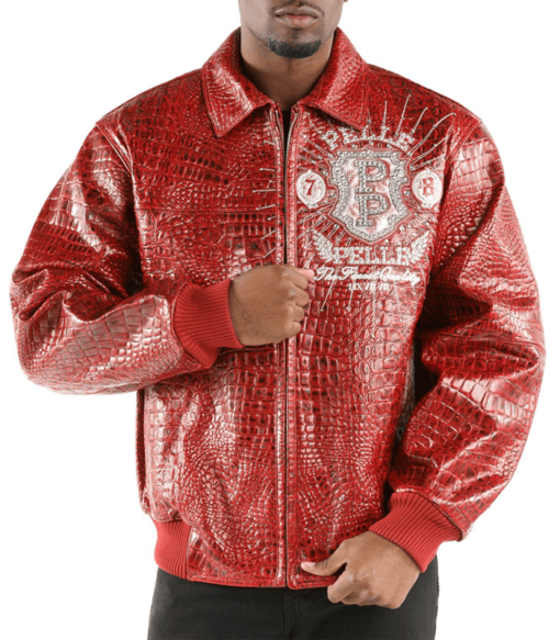 Pelle Pelle Men’s Eye On The Prize Red Leather Jacket