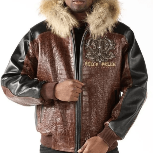 Pelle Pelle Mens Forever Fearless Brown Leather Jacket