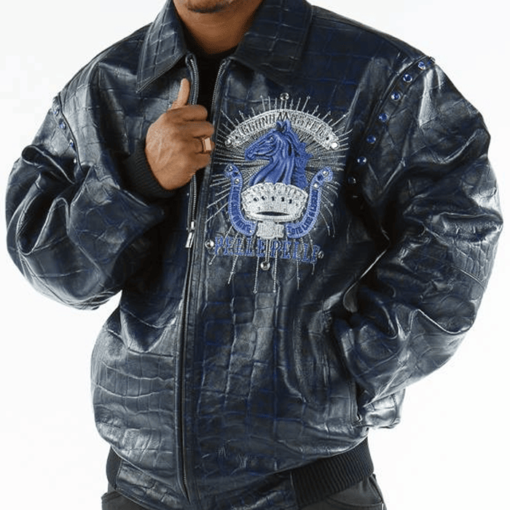 Pelle Pelle Men’s Grandmaster Blue Leather Jacket