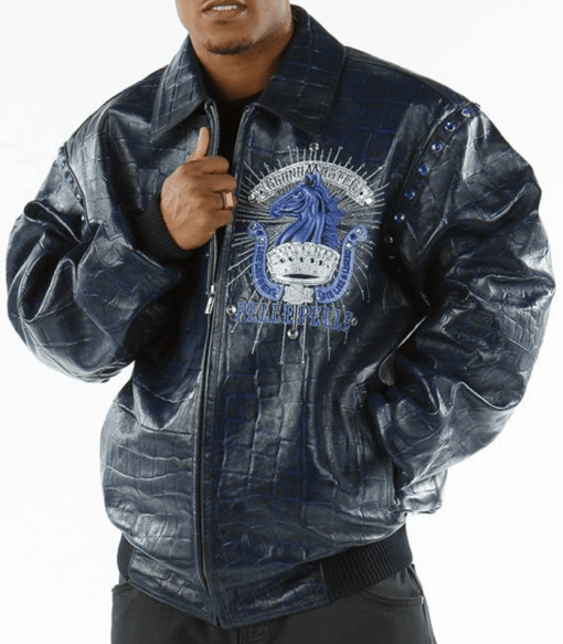 Pelle Pelle Men’s Grandmaster Blue Leather Jacket