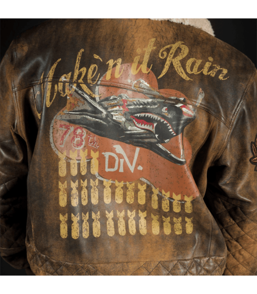 Pelle Pelle Men’s Make’n It Rain Brown Bomber Leather Jacket