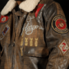 Pelle Pelle Men’s Make’n It Rain Brown Bomber Leather Jacket