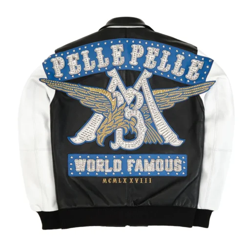 Pelle Pelle Men’s Marc Buchanan Black and White World Famous Studded Leather Jacket