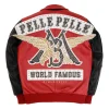 Pelle Pelle Men’s Marc Buchanan Red and Black World Famous Studded Leather Jacket