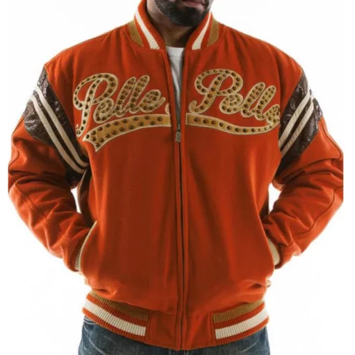 Pelle Pelle Mens Orange Vintage International Wool Jacket