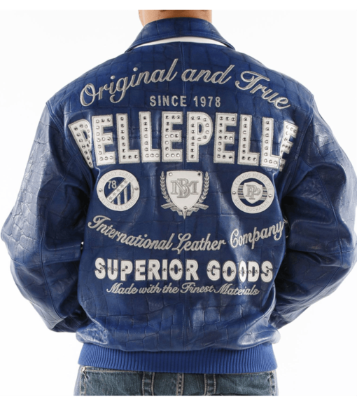 Pelle Pelle Men’s Original & True Blue Leather Croc Jacket