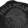 Pelle Pelle Men's Renegades Black Studded Real Leather Jacket