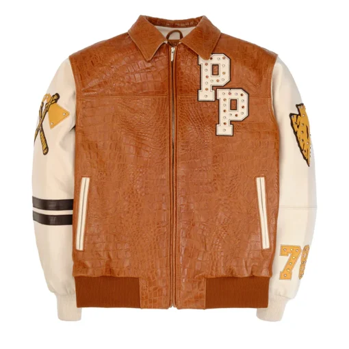 Pelle Pelle Men’s Renegades Chief Keef Brown Studded Leather Jacket