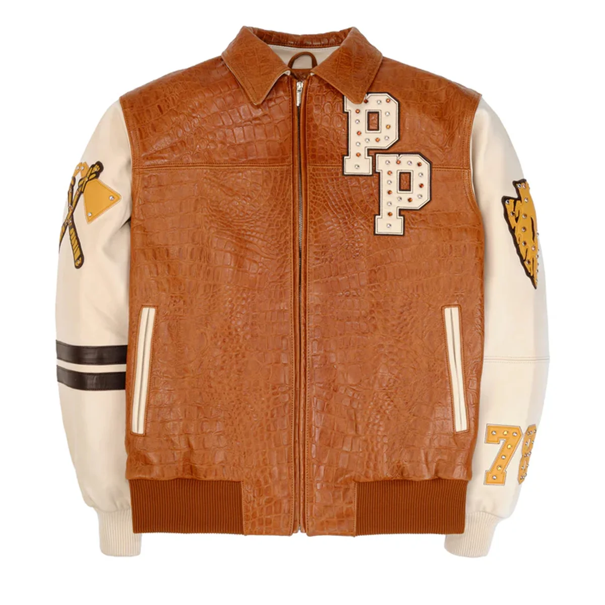 Pelle Pelle Men’s Renegades Chief Keef Brown Studded Leather Jacket