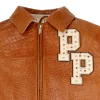 Pelle Pelle Men’s Renegades Chief Keef Brown and Cream Studded Leather Jacket