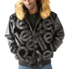 Pelle Pelle Men's Signature Black Fur Hooded Leather Jacket