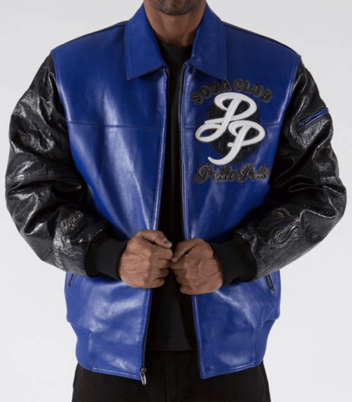 Pelle Pelle Soda Club Sportster Blue Leather Jacket