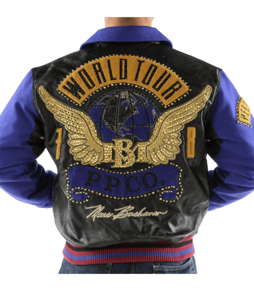 Pelle Pelle Men’s The World Tour Bomber Blue Jacket