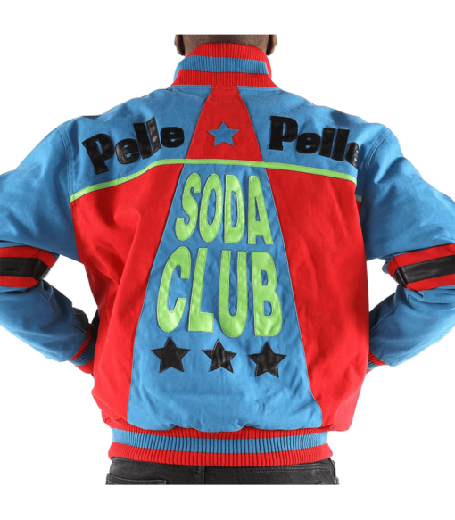 Pelle Pelle Men’s Throwback Soda Club Blue & Red Jacket