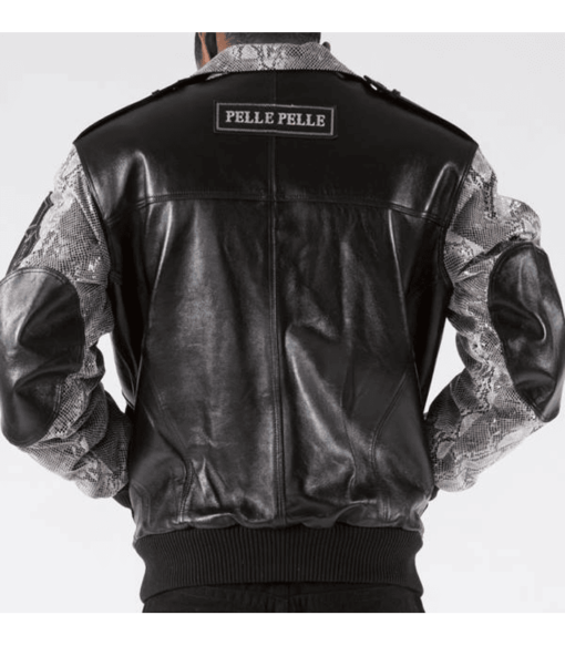 Pelle Pelle Varsity Biker Black Plushfoil Print Jacket