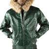Pelle Pelle Basic Nile Green Two Tone Cayman Leather Jacket