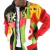 Pelle Pelle Picasso Men Plush Black and Red Leather Jacket