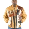 Pelle Pelle Picasso Plush Yellow Brown Leather Jacket
