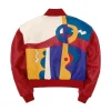 Pelle Pelle Picasso Red and Blue Women’s Crop Leather Jacket For Women's