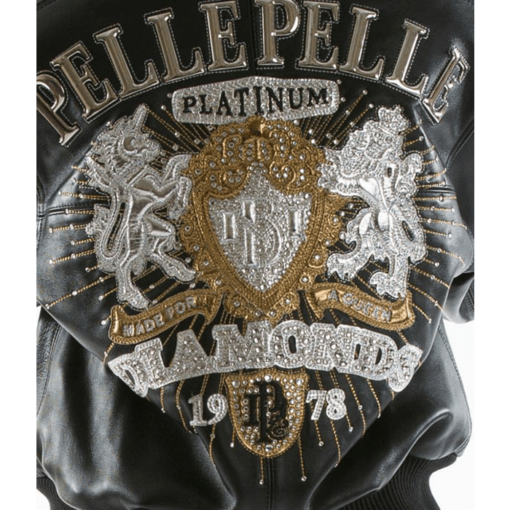 Pelle Pelle Platinum and Diamonds Fur Hood Black Plush Womens Jacket