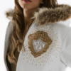 Pelle Pelle Platinum and Diamonds Fur Hood White Plush Womens Jacket