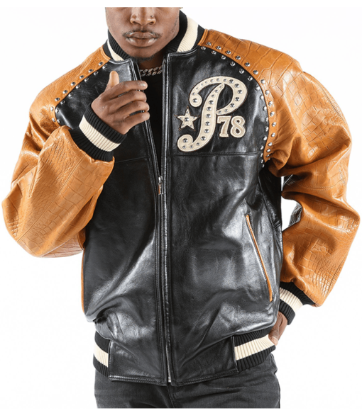 Pelle Pelle Premium Leather 78 Mens Black and Brown Jacket
