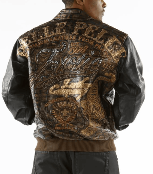 Pelle Pelle Premium Leather From France Est 1978 Exotic Black and Brown Jacket