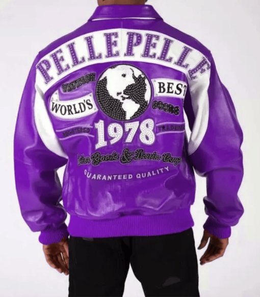 Pelle Pelle Purple White World’s Best 1978 Studded Jacket