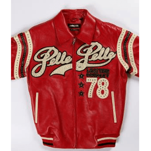 Pelle Pelle Red Varsity Leather Jacket