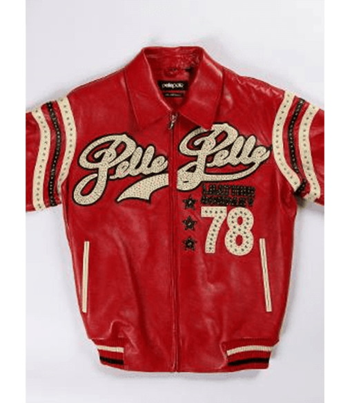 Pelle Pelle Red Varsity Leather Jacket