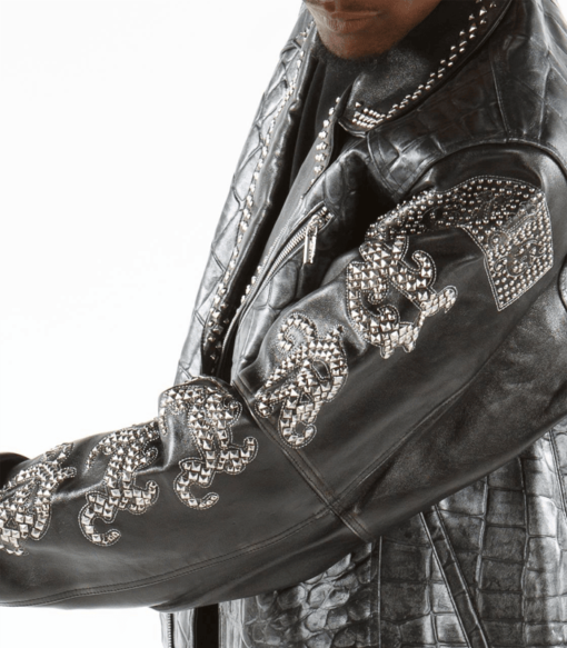 Pelle Pelle Reign Silver & Black Metallic Croc Jacket